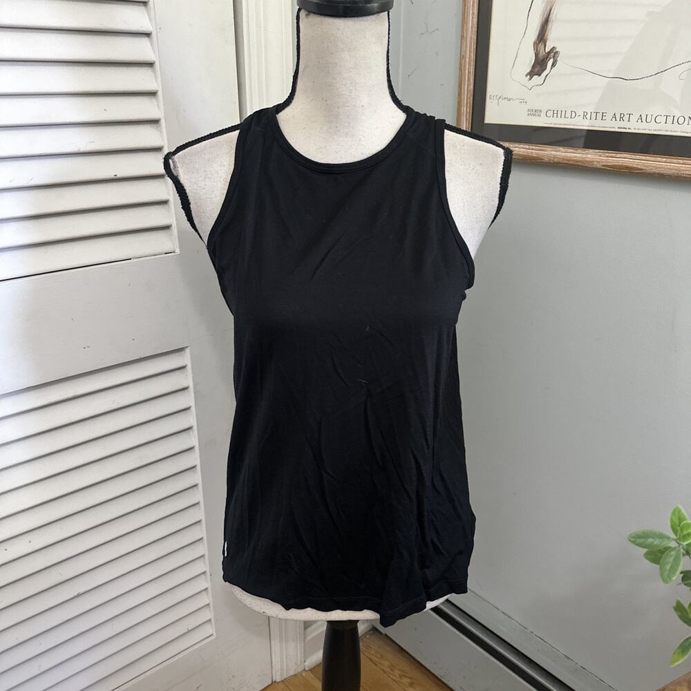 Smartwool Tank Top Womens Small Black High Neck Base Layer Minimalist Gorp